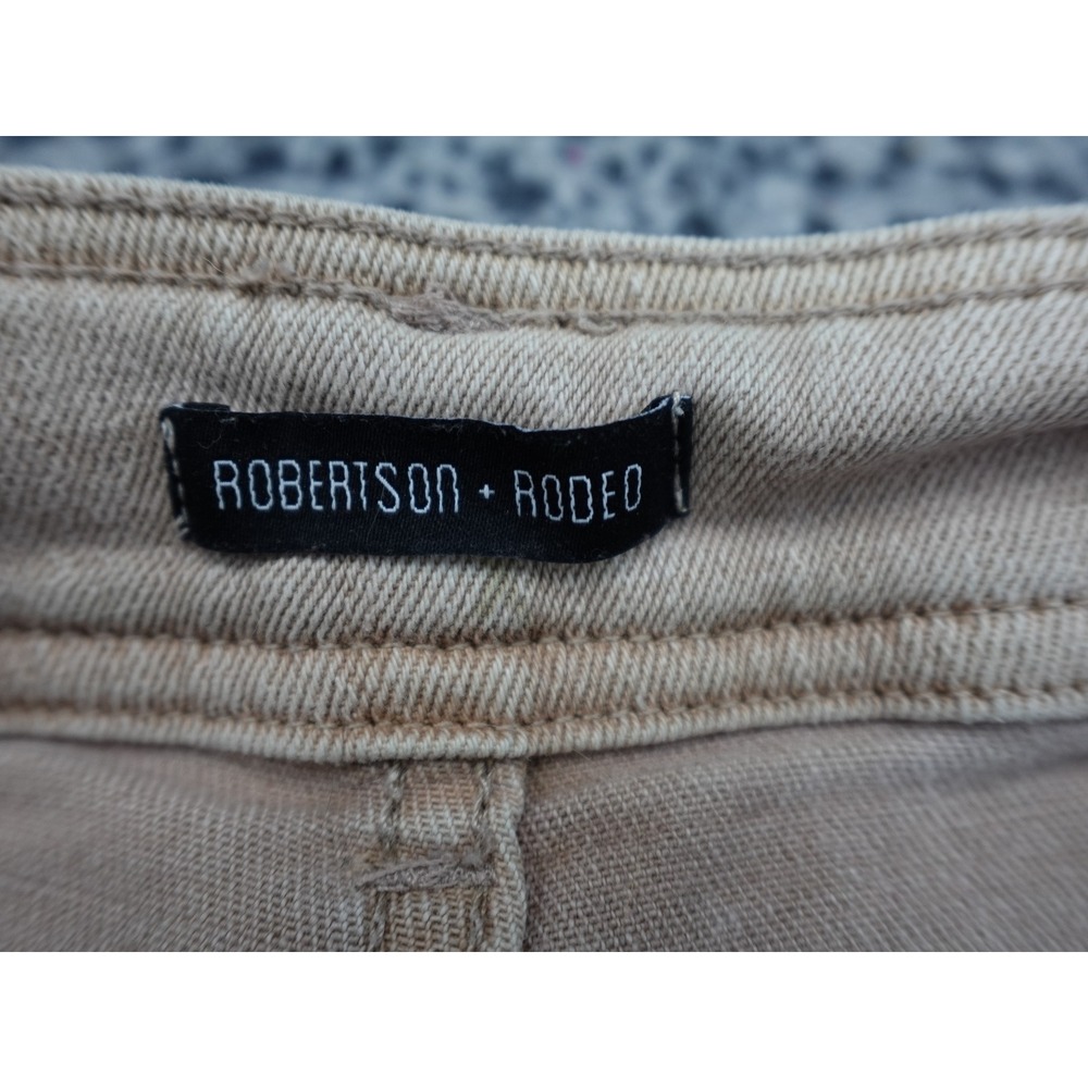 Robertson + Rodeo Wide Leg Jeans Womens Medium Tan Raw Hem High Rise - Picture 10 of 14